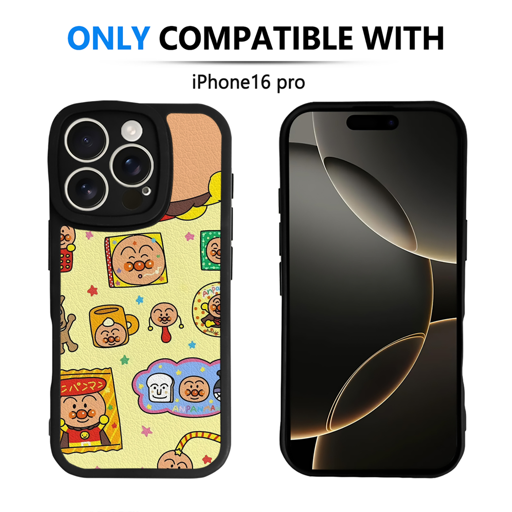 （画像用） アンパンマン Anpanman 【iPhone 16シリーズ対応】シリコンスマホケース（レザー調） 材質：シリコン